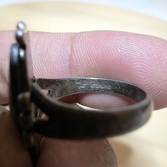 Vintage J. Bell Sterling Silver Navajo Turquoise Ring Size 7 Weighs 4 Grams - Picture 6 of 10
